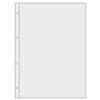 Transparente Prospekt-Overheadhülle im DIN A4 Format mit Heftrand und Löchern zur Ablage.