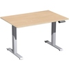 Geramöbel Schreibtisch Elevate Plus 1.200 x 630-1.280 x 800 mm (B x H x T) silber buche Produktbild pa_produktabbildung_1 S