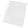 Transparente Prospekthülle DIN A4 mit verstärktem Loch-Streifen und matter Oberfläche.