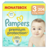 Packung von Pampers Windeln Premium Protection Größe 3 in Monatsbox, für Babys von 6-10 kg.