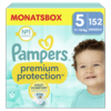 Pampers Premium Protection Windeln Größe 5 in einer Monatsbox mit 152 Stück.