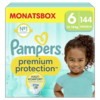 Packung mit Pampers Windeln Premium Protection Größe 6 für Babys von 13-18 kg.
