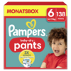 Packung Pampers Baby-Dry Pants Größe 6 (14-19 kg) mit 138 Windeln und Schutzsymbol.