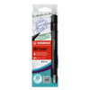 Fasermaler-Set in schwarzer Verpackung mit vier Stiften in den Farben schwarz, blau, rot und grün.