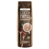 Cocoa Fantasy Getränkepulver in 1 kg Packung mit Kakaobohnen und einer Tasse Kakao abgebildet.