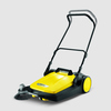 Handkehrmaschine S 6 mit ergonomischem Schubbügel und seitlichem Besen in gelb und schwarz.