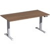 Geramöbel Schreibtisch Elevate Basic *1.600 x 730-1.230 x 800 mm (B x H x T)* *silber* nussbaum Produktbild pa_produktabbildung_1 S