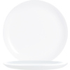 Weißer Speiseteller mit einem Durchmesser von 25 cm auf einem flachen Untergrund.