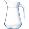Transparente Glaskaraffe mit jugendlichem Design und einem Volumen von 1 Liter.