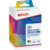 Schwarze und bunte edding Tintenpatrone für Brother-Drucker in originaler Verpackung.