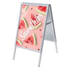 Kundenstopper im DIN A1 Format mit fruchtigem Smoothie-Design und Wassermelonenmotiv.