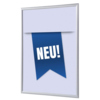 Blauer Bilderwechselrahmen DIN A4 mit der Aufschrift "NEU!" in einem eleganten Design.