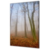 Dekobild mit Herbstnebel-Motiv auf einem Spannstoff-Rahmen in vertikaler Ausrichtung.