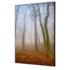 Dekobild mit Herbstnebel-Motiv in einem Spannstoff-Rahmen, 42 x 59,4 cm groß.