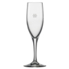 Sektglas mit schmalem, elegant geformtem Kelch und standfestem Fuß aus klarem Glas.