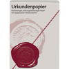 Urkundenpapier mit abgeteiltem Wasserzeichen und rotem Siegel auf neutralem Hintergrund.