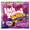 Verpackung von nimm2 Lachgummi Softies Rote Früchte in fröhlichen Beerenformen.
