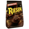 Tüte mit 'Riesen' Bonbons aus Schokolade und Karamell im Mega-Pack-Design.