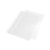 Transparente Prospekthüllen für DIN A4 Dokumente, 100 µm dick, ohne Lochung.