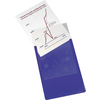 Blaue DIN A4 Sichttasche mit transparentem Deckel und eingestecktem Dokument.