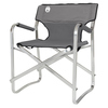 Gepolsterter Campingstuhl mit Aluminiumrahmen und geschäumten Armlehnen in grauer Farbe.