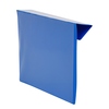 Blaue Sichttasche DIN A4 quer mit formgepresstem Falz zum Überhängen und robuster Rückseite.