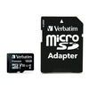 microSDHC Speicherkarte mit Adapter in Schwarz, im Produktabbildung.