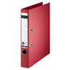 Roter Ordner DIN A4 mit 50 mm Rückenbreite und seitlicher Beschriftungsmöglichkeit.