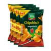 Vierpack Chips ungarisch in Tüten à 40g auf grünem Hintergrund.