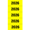 Gelbes Jahresschild für 2026 mit großen schwarzen Ziffern, angeordnet in fünf Reihen.