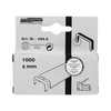 Tackerklammern in einer Verpackung mit der Aufschrift "1000 Stk., 6 mm".