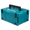 Blauer Werkzeugkoffer mit Tragegriff und verschließbaren Verbindungen für stapelbare Einheiten.