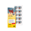 Briefmarken-Set mit 10 selbstklebenden Briefmarken zu je 1,10 Euro auf einer Blisterkarte.