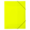 Neongelbe Sammelmappe in DIN A3 mit schwarzem Gummibandverschluss.