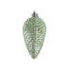 Glitzernder, grünfarbener Christbaumschmuck in Zapfenform, 4,5 x 8 cm.