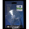 Transparenter Saugnapf mit Haken in Verpackung, Durchmesser 85 mm.