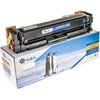 Toner in cyanfarbe für HP 203X mit Verpackung und Abbildung von Pinguinen im Hintergrund.