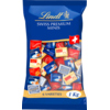 Bunt verpackte Schokoladenminis in einer durchsichtigen 1kg-Tüte mit Schweizer Flagge.