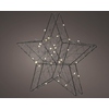 Lichtfigur in Sternform aus Draht mit integrierten Lichtern, Maße 20 x 19 x 4 cm.
