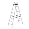 MUNK Stehleiter mit 2 x 8 Stufen in stabiler Konstruktion und beidseitig geriffelten Sprossen.
