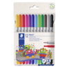 12 Doppelfasermaler in verschiedenen Farben in Verpackung mit buntem Design.