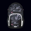Schulrucksack mit ergonomischem Design und reflektierenden Elementen in Schwarz und Pink.