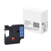 Schriftbandkassette kompatibel mit DYMO S0720560 in Verpackung, schwarz auf blau.
