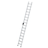 Anlegeleiter mit 12 Stufen und stabilen Rechteckrohr-Holmen in senkrechter Position.