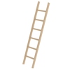 Sprossen-Anlegeleiter mit 6 Stufen, aus Holz ohne Traverse, in aufrechter Position.