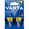 Zwei Varta Longlife Power C-Batterien in gelber Verpackung mit blauer und gelber Grafik.