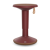 Höhenverstellbarer Sitzhocker in weinrot mit runder Sitzfläche und Handschlaufe.