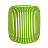 Pistaziengrüne Tischleuchte mit einem gestreiften Design und ohne Lichtquelle.