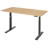 RAU Schreibtisch Adlatus 100 25 cm tiefschwarz 1.500 x 650-1.300 x 800 mm (B x H x T) Produktbild pa_produktabbildung_1 S