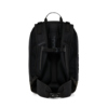 Schulrucksack in Schwarz mit ergonomischem Tragesystem und verstellbarem Hüftgurt, Rückansicht.